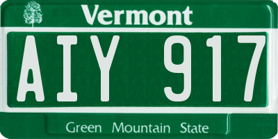 VT license plate AIY917