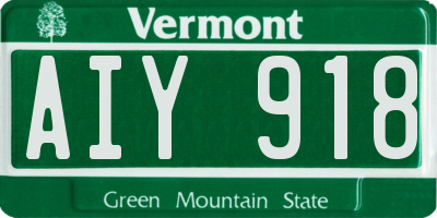 VT license plate AIY918