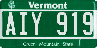 VT license plate AIY919