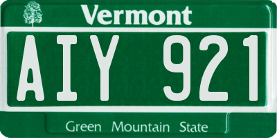 VT license plate AIY921