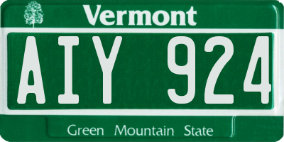 VT license plate AIY924