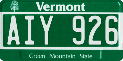 VT license plate AIY926