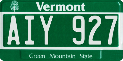 VT license plate AIY927