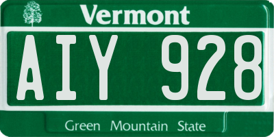 VT license plate AIY928