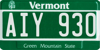 VT license plate AIY930