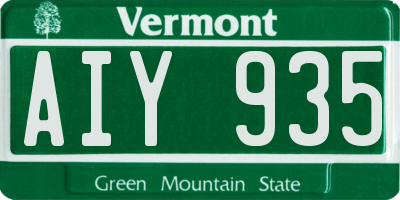 VT license plate AIY935