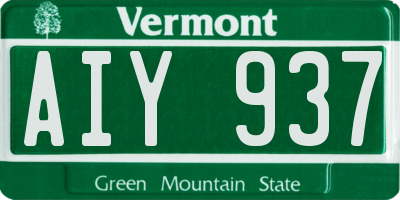 VT license plate AIY937