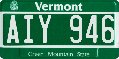 VT license plate AIY946
