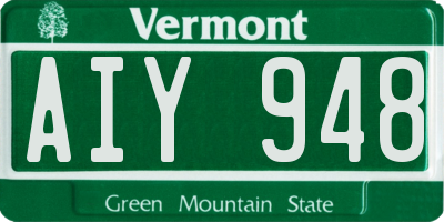 VT license plate AIY948