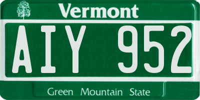 VT license plate AIY952