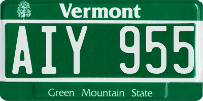 VT license plate AIY955