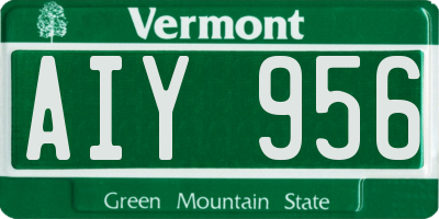 VT license plate AIY956