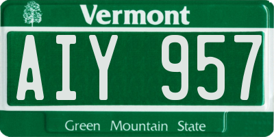VT license plate AIY957