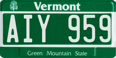VT license plate AIY959