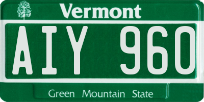 VT license plate AIY960