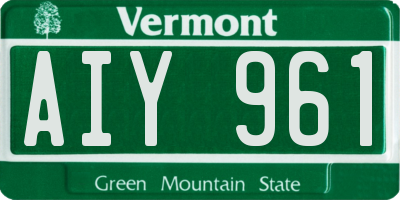 VT license plate AIY961