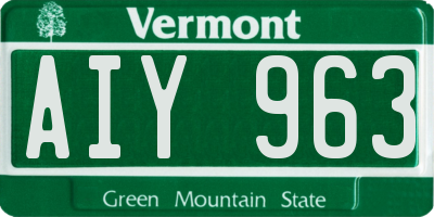 VT license plate AIY963