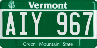 VT license plate AIY967