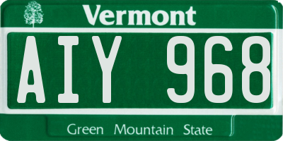 VT license plate AIY968