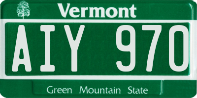 VT license plate AIY970