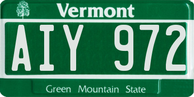VT license plate AIY972