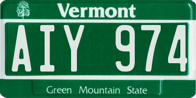 VT license plate AIY974