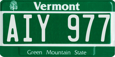VT license plate AIY977