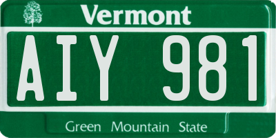 VT license plate AIY981