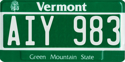 VT license plate AIY983