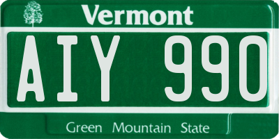 VT license plate AIY990