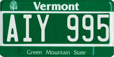 VT license plate AIY995