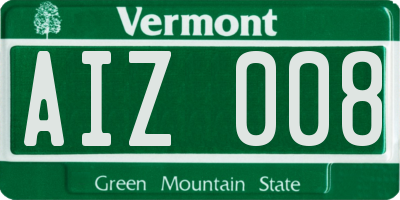 VT license plate AIZ008
