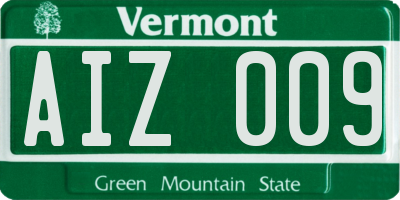 VT license plate AIZ009