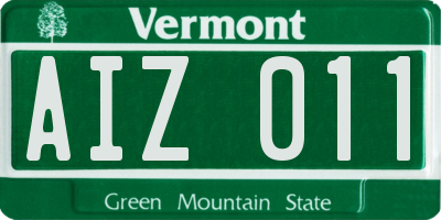 VT license plate AIZ011