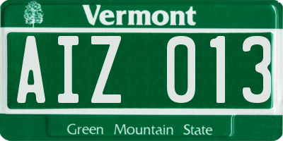 VT license plate AIZ013
