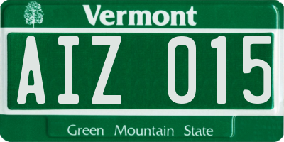 VT license plate AIZ015
