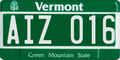 VT license plate AIZ016
