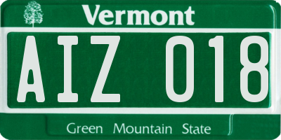 VT license plate AIZ018