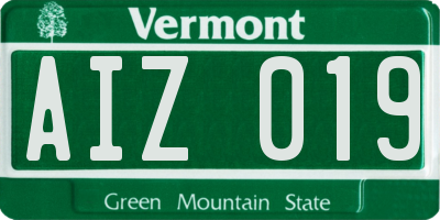 VT license plate AIZ019