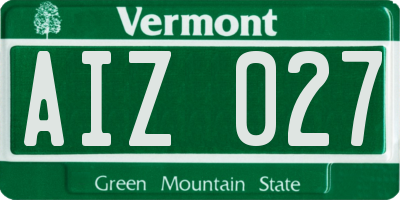 VT license plate AIZ027