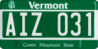 VT license plate AIZ031