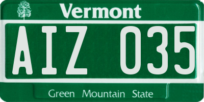 VT license plate AIZ035