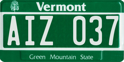 VT license plate AIZ037