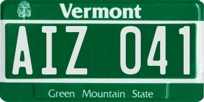 VT license plate AIZ041
