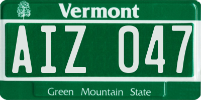 VT license plate AIZ047
