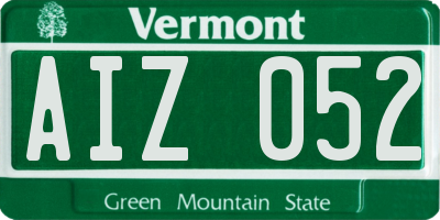 VT license plate AIZ052
