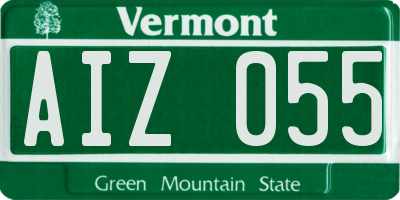 VT license plate AIZ055