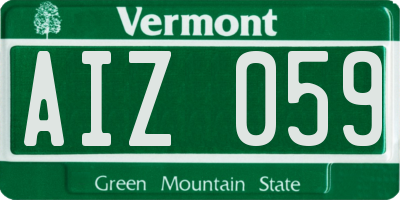 VT license plate AIZ059