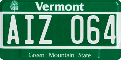 VT license plate AIZ064