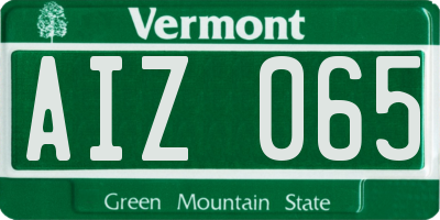 VT license plate AIZ065